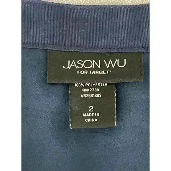 Jason Wu for Target Size 2 Navy Blue White Floral Pleated Skirt Cute Summer Fun - Picture 6 of 8